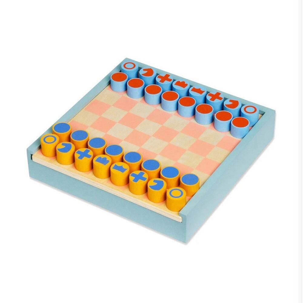 MoMA Chess & Checkers Multi Color Dual Side Set New 2 In 1
